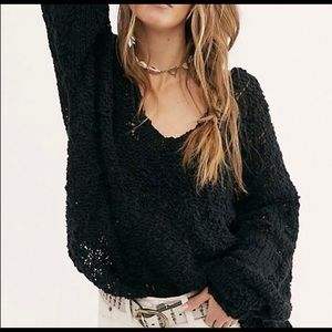 Free People Black Oversize Sweater NWT